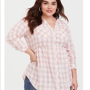TORRID EMMA PINK PICNIC PLAID CHALLIS